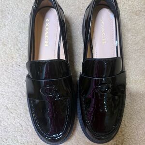 Coach Patent Leather Black Loafers